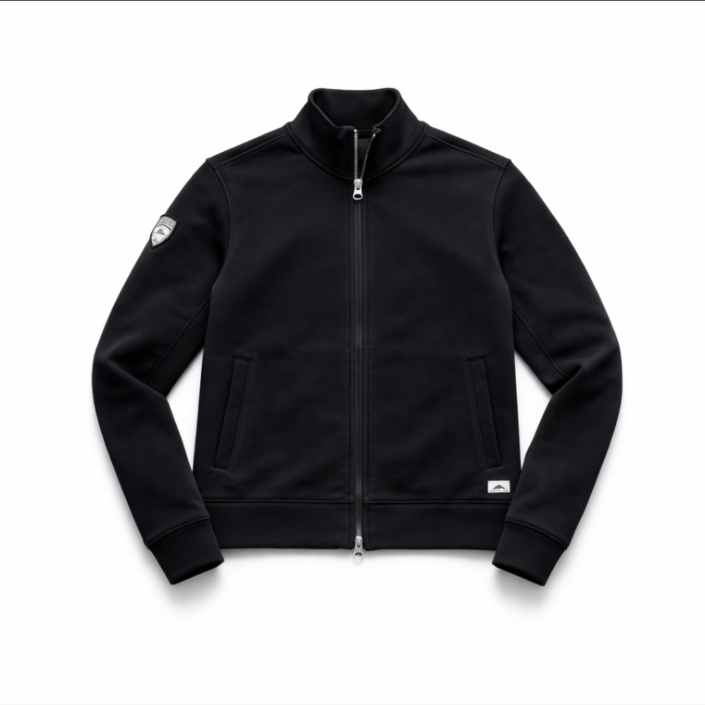 New Roots Pinehurst zip up black fleece Athleisure Casual jacket NWT Sz M